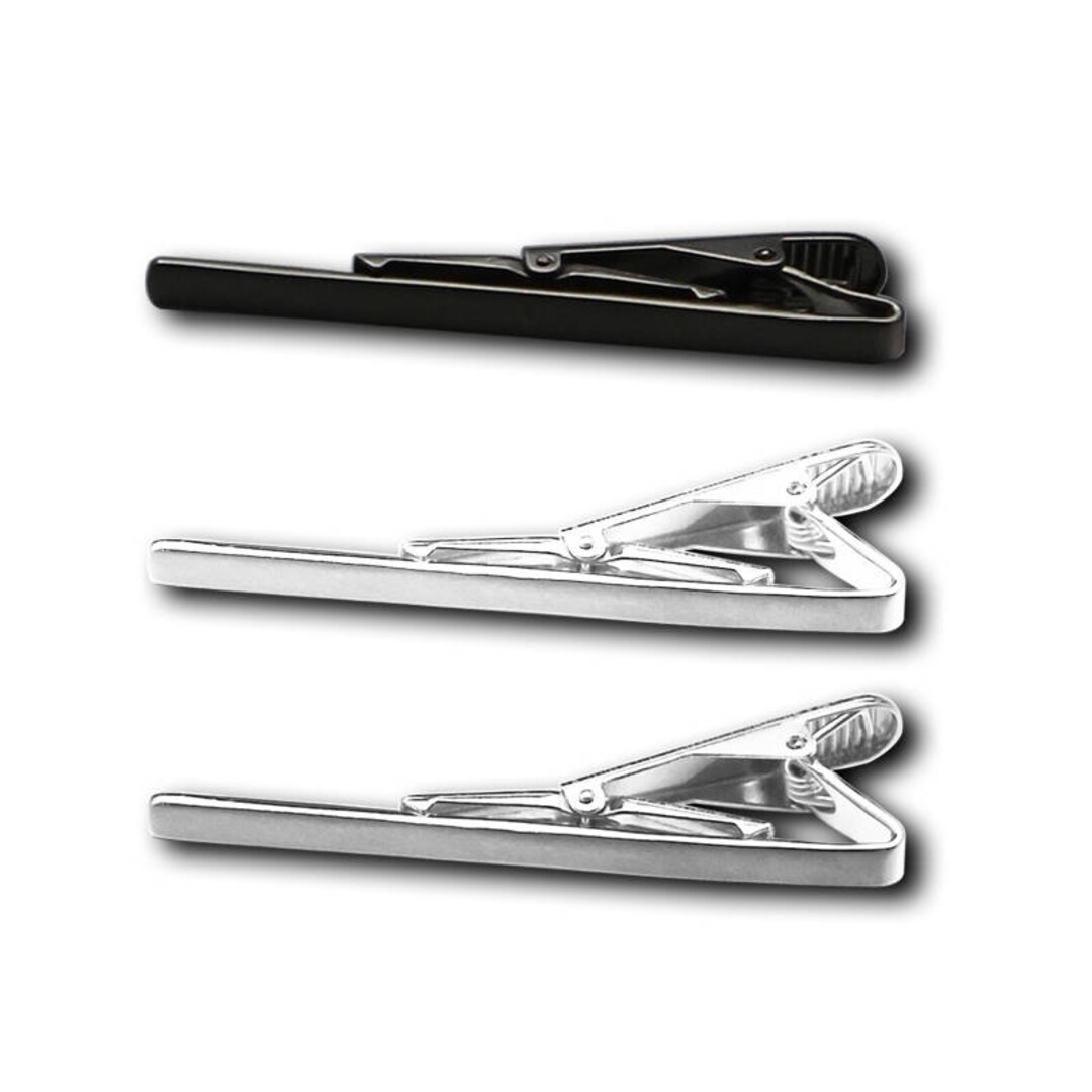 925 Sterling Silver Tie Clip Kit Tie Bar Personalized Tie Clips Custom Logo Engraved Silver Men