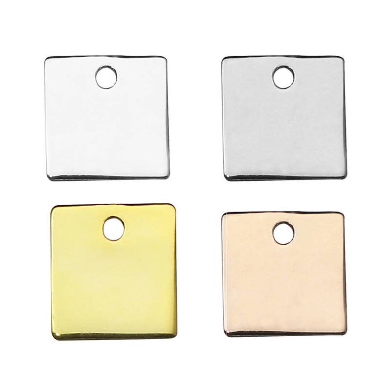 925 Sterling Silver Stamping Blanks Square Tag Square Blank Etsy