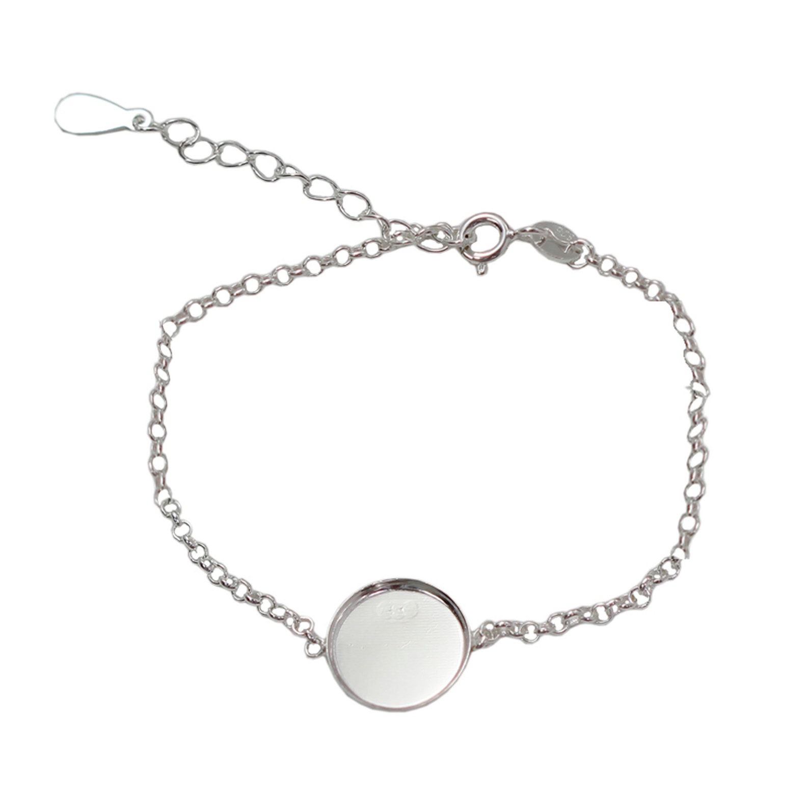 Sterling Silver Vintage Bracelet Chains-bezel Link Connector - Etsy