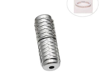 Barrel Tube Screw Clasp for 1mm Cord 925 sterling argent Bracelet Clasp Collier Connecteur En gros ID 34947