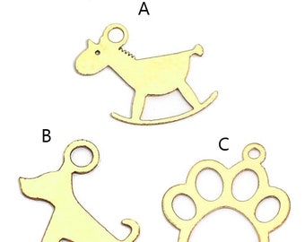 Gold gefüllt Fawn Rodeln Charme Gold gefüllt Hund Pfote Anhänger Charms für Halskette Armband machen Großhandel