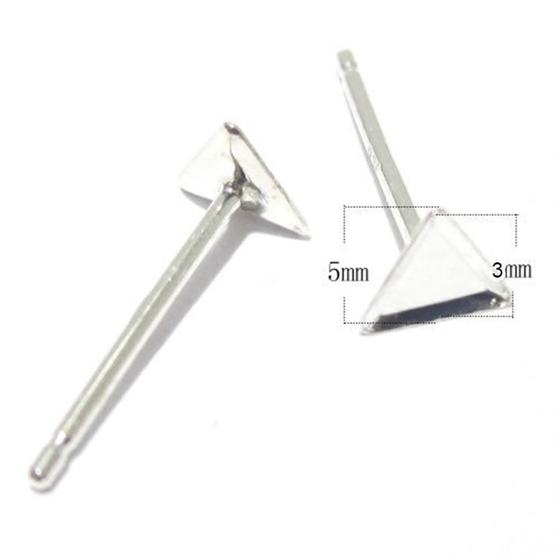 Earring Stud Blanks Sterling Silver Lsosceles Triangle Blank Etsy