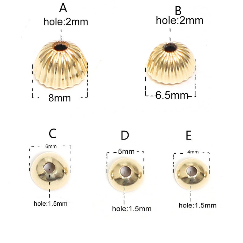 Gold Filled Bead End Caps for Jewelry Making Findings Etsy