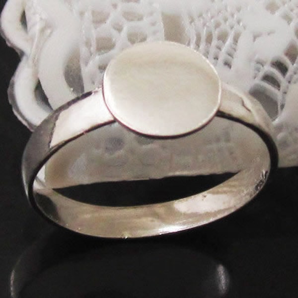 925 Sterling Silver Rings Jewelry Ring Blank with 12 mm Flat Pad Nice for Glass Cabochons and Resin DIY Gift ID 28723