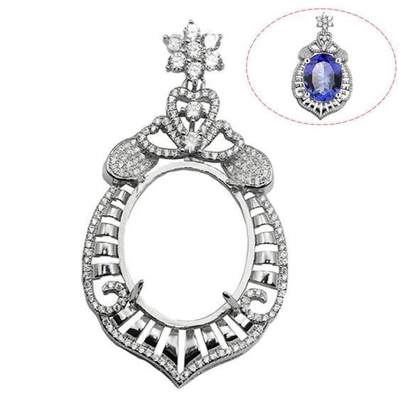 925 Sterling Silver Jewelry Setting Pendant Blank Semi Mount - Pendant Semi Mount Jewelry 925 Sterling Silver Jewelry Setting Pendant Blank Semi Mount - Pendant Semi Mount Jewelry
