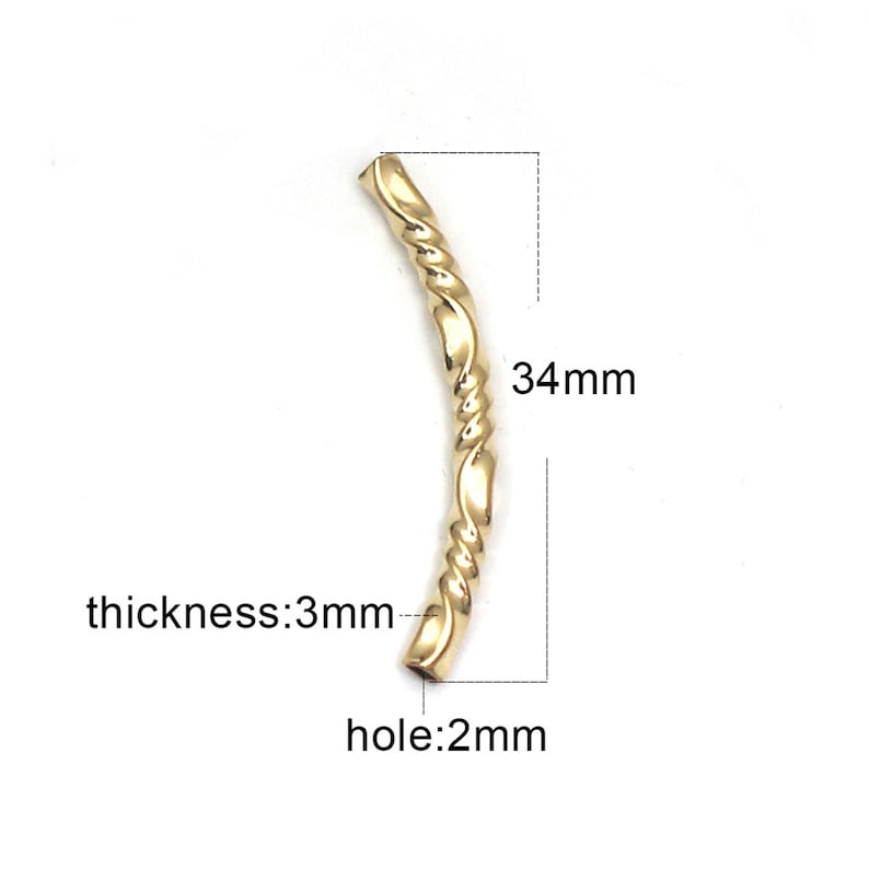 Gold Filled Twist Curved Tube Connector for Bracelet Jewelry Etsy