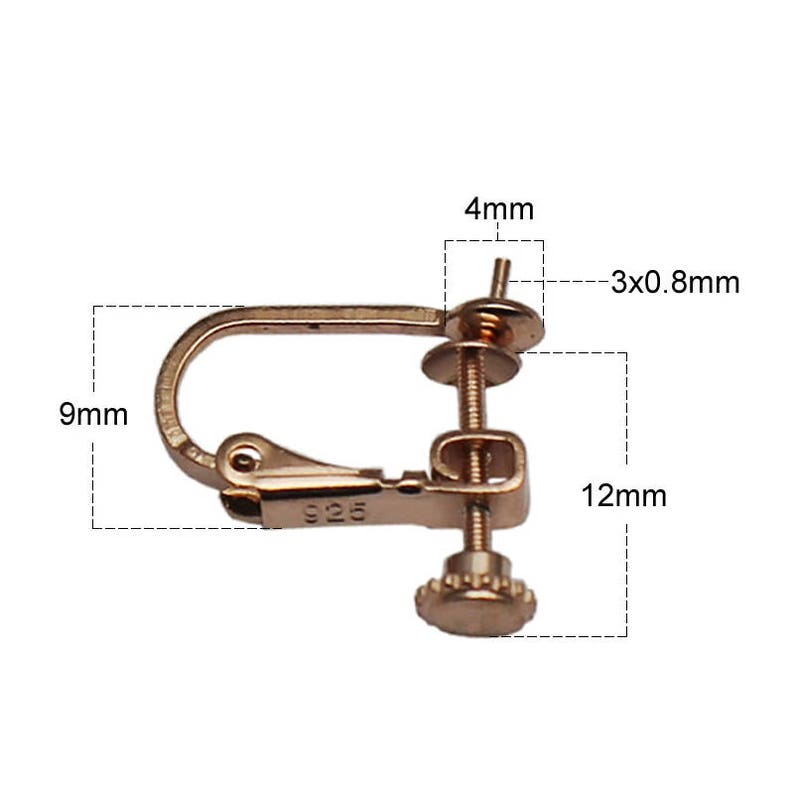 Screwback Ear Clip Earring Findings for Non Pierced Ears 925 Etsy