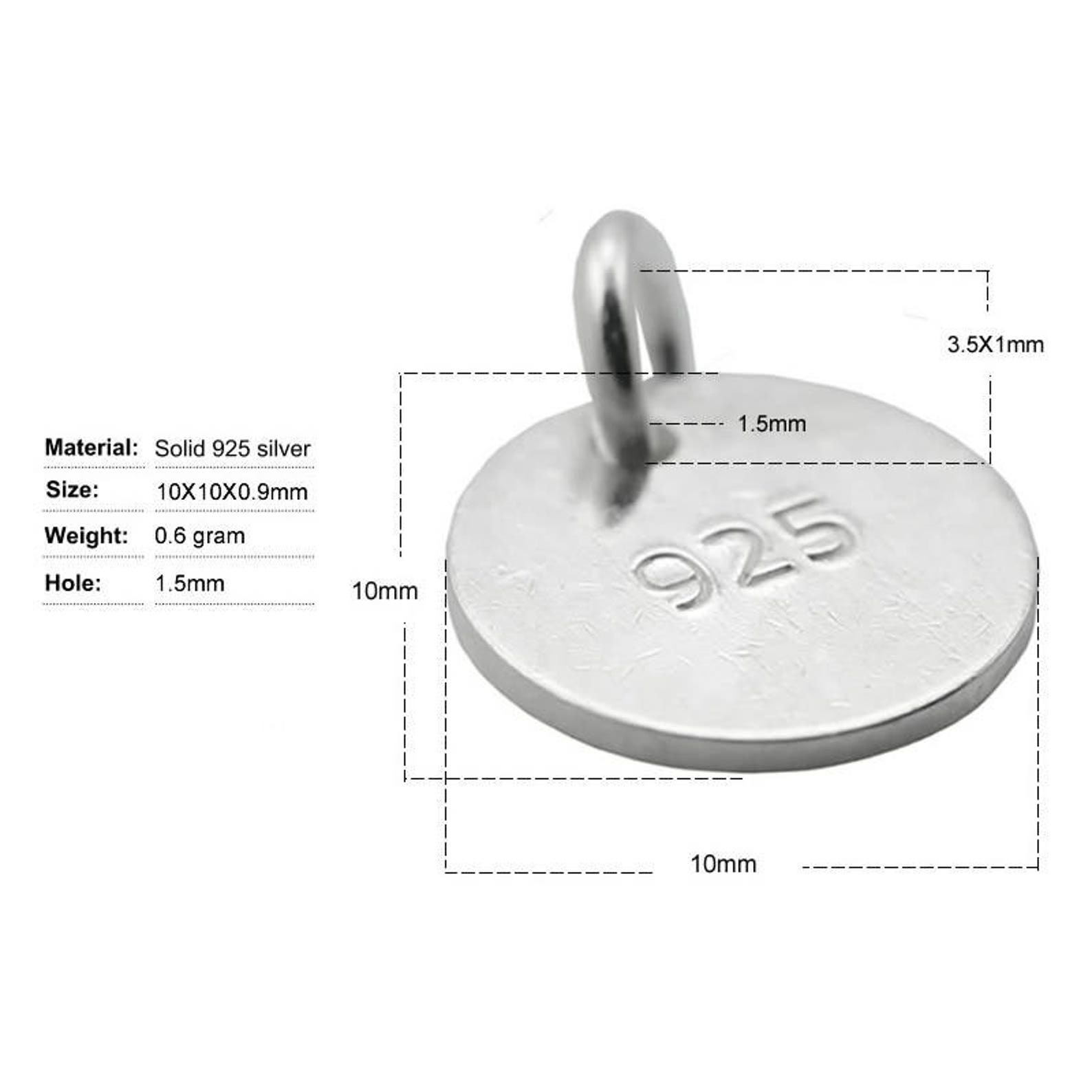 925 Sterling Silver Stamping Blanks Flat Round Blank Tag Etsy