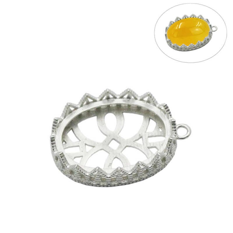 Sterling Silver Pendant Trays Bezel Cups Hollow Sterling Etsy