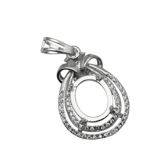 Engagement Semi Mount Pendant G Setting Solid 925 Silver - Pendant Semi Mount Jewelry Engagement Semi Mount Pendant G Setting Solid 925 Silver - Pendant Semi Mount Jewelry