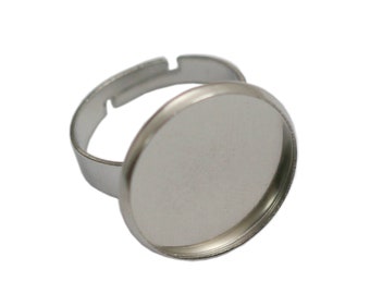 Stainless Steel Ring Blank Adjustable Cabochon Ring Base Setting Cabochon Base Ring Bezel ID 38429