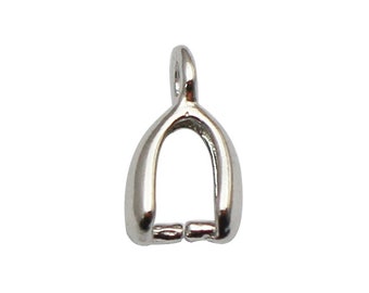 925 sterling Silver Pinch Bail for Pendant Making Necklace Bails with Open Ring Jewelry Making Accessories ID37171