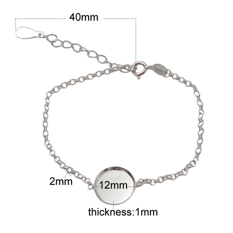 Sterling Silver Vintage Bracelet Chainsbezel Link Connector Etsy