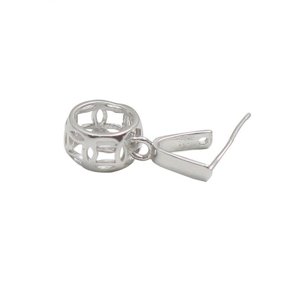925 Silver Pinch Bail Findings Chinese Knot For Pendants - Sterling Silver Pendant Bail Findings