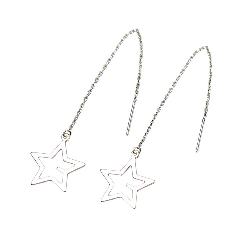 Sterling Silver Threader Earrings Long Chain Threader Earrings Bar Earrings Jewelry sets Earring ID37547