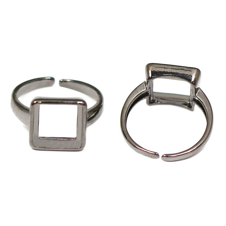 Square Bezel Ring Blanks Fit 10 Mm Ring Settings Bezel Setting Etsy