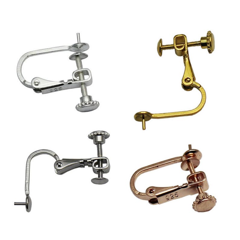 Screwback Ear Clip Earring Findings for Non Pierced Ears 925 Etsy