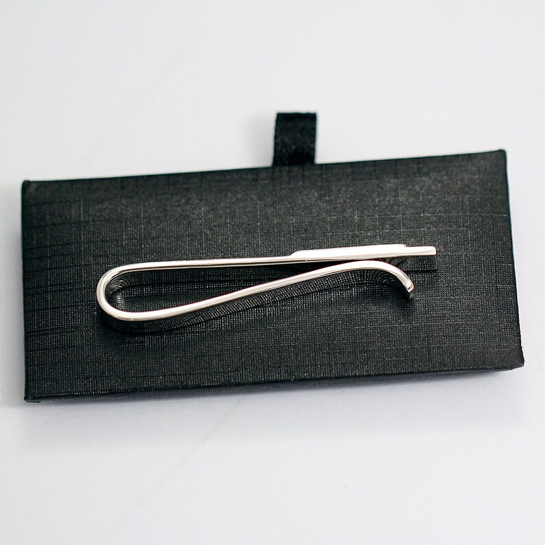 personalised silver tie clip