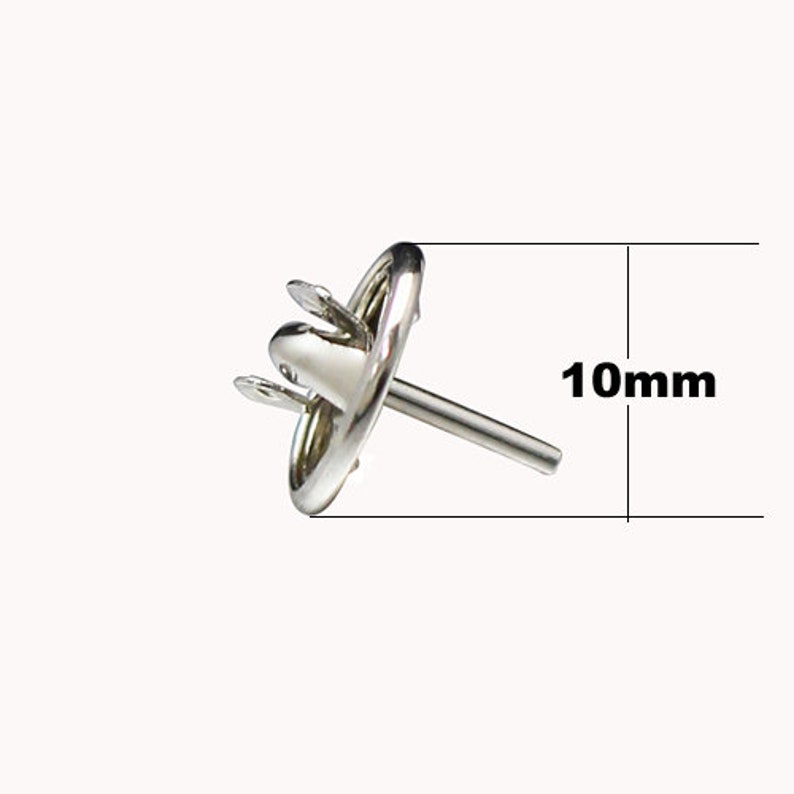 925 Sterling silver Nail Tie Tack Lapel Pin Clutch Scatter Butterfly Clasp Squeeze Badge Holder DIY Jewelry 39637RSS image 2