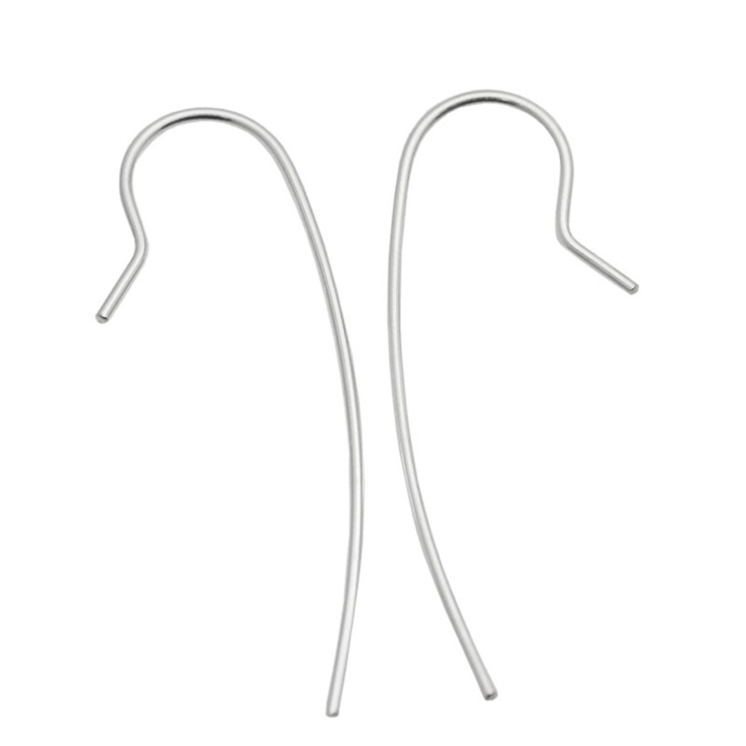 Long Ear Wire Earring Hooks 925 Sterling Silver 18 Gauge Ear Hooks DIY