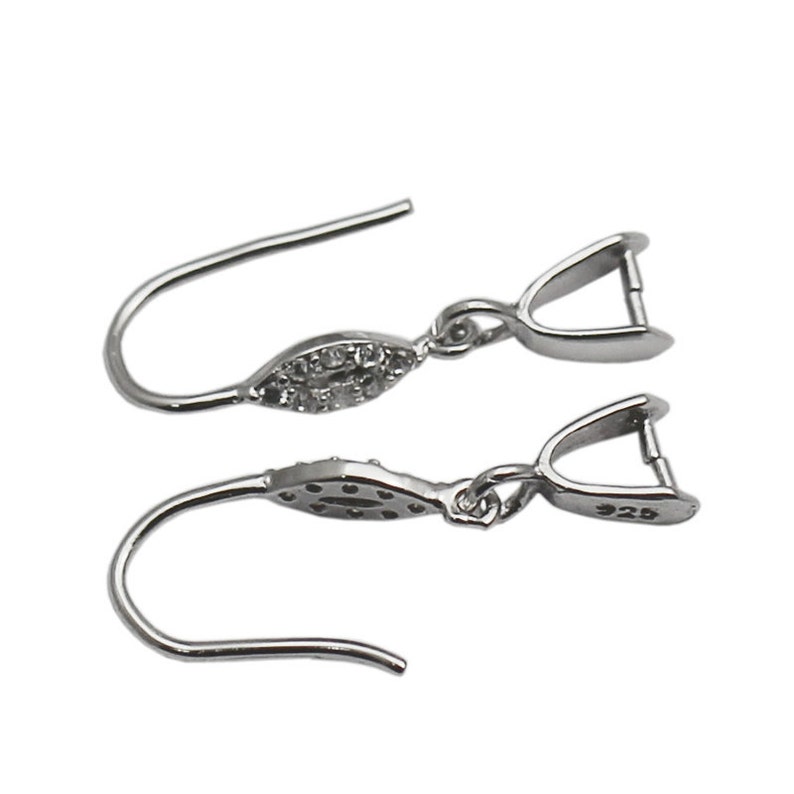 925 Sterling Silver Pinch Bail Earring Wire Platinum Plated Etsy UK