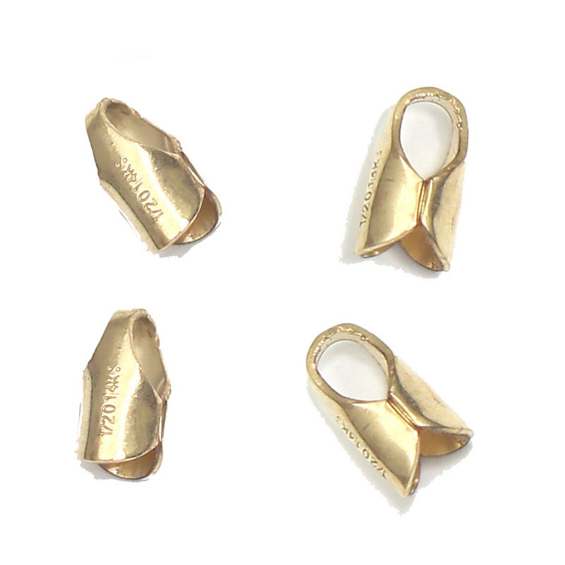 Gold Filled Jewelry Finding Crimp Ends Clamps Tips Bead Cap Etsy