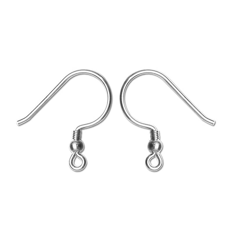 925 Sterling Silver Earring Hooks Ear Wires Round Etsy