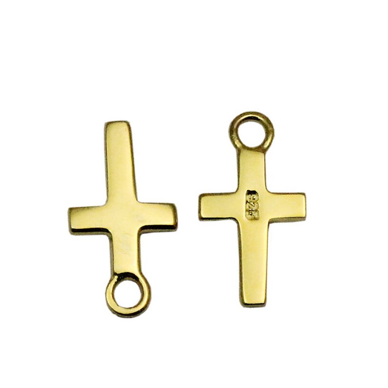 Tiny Charms 925 Sterling Silver Cross Charms Metal Simple Etsy