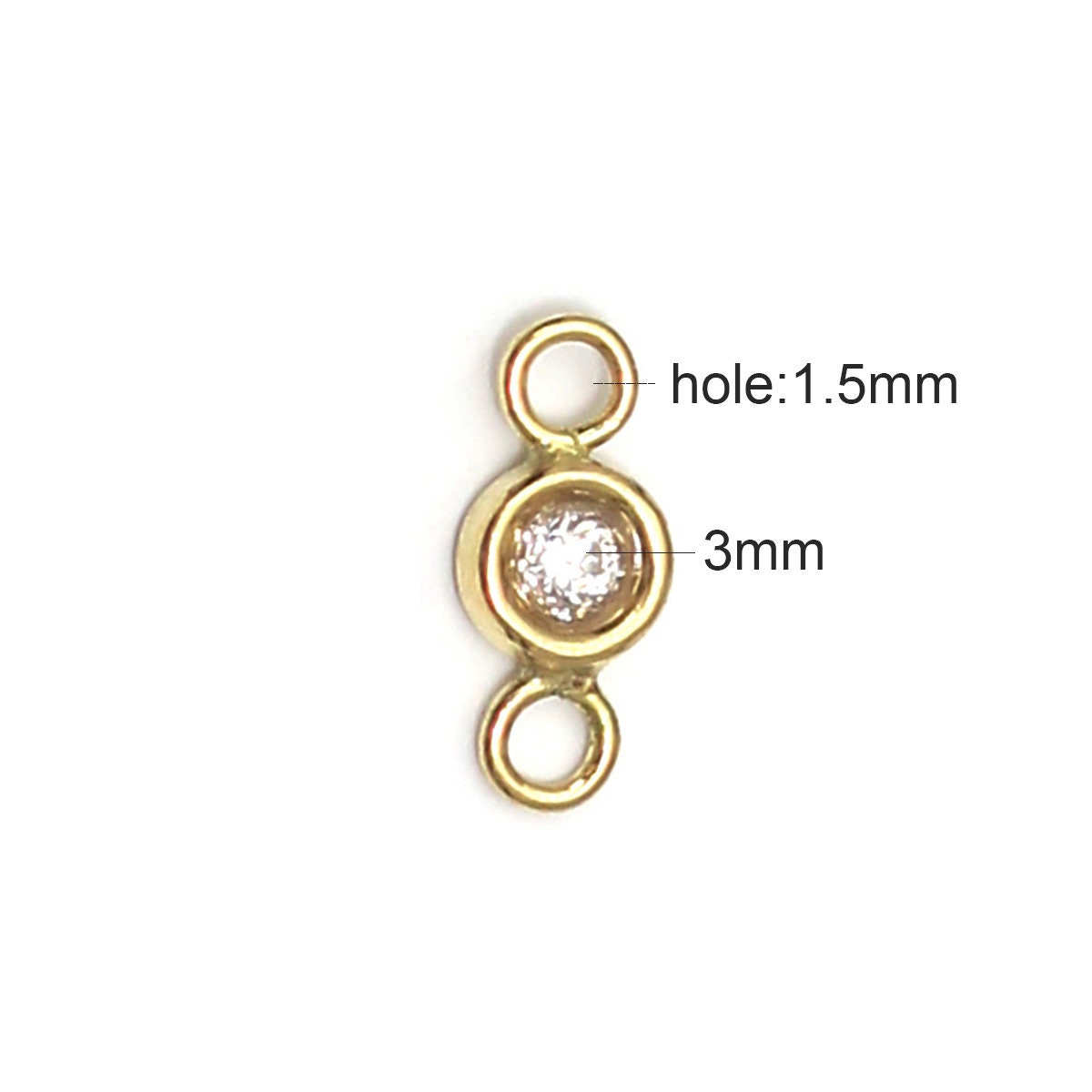 Gold Filled CZ Charm Connector for Bracelet Necklace Making Etsy