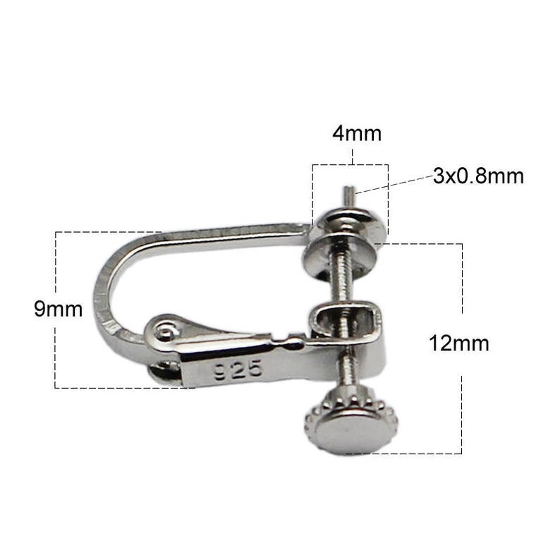 Screwback Ear Clip Earring Findings for Non Pierced Ears 925 Etsy