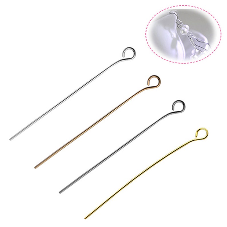 Hot sale 925 Sterling silver Eyepin,100 pcs of sterling silver Eye Pin 19mm long NOBS24967S image 1