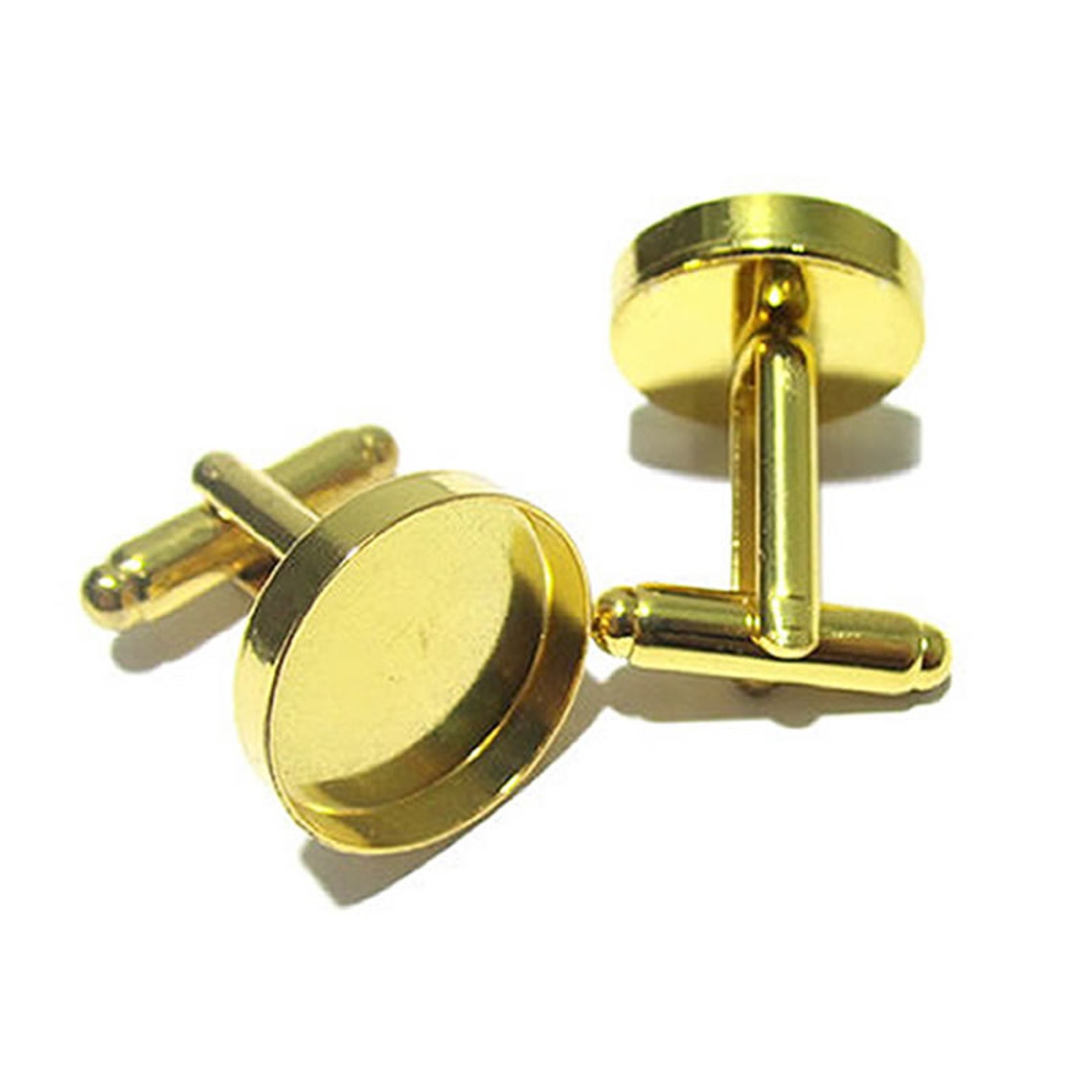 Cufflink Blanks With the 16mm Round Bezel Setting Brass 20pcs Etsy