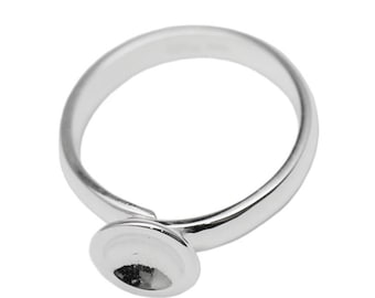 Silver 925 Ring Blanks fit 6 mm Round Ring Setting Handmade Jewelry Findings  Adjustable Ring for Christmas Gift ID 35402
