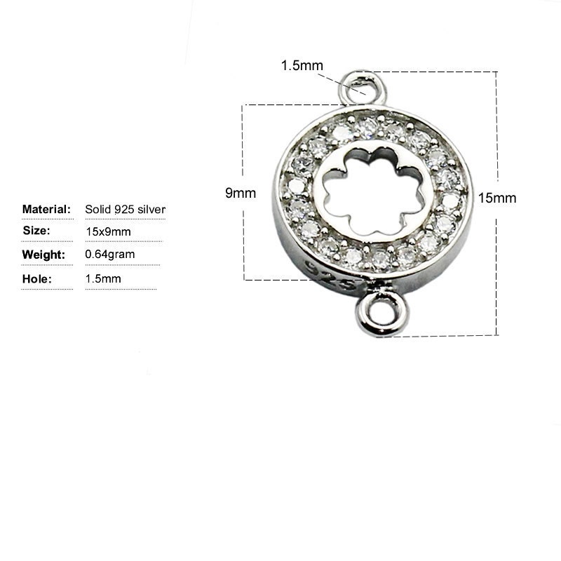 925 Sterling Silver Connectors for Bracelets Diy 9mm Silver Etsy