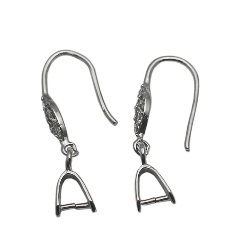925 Sterling Silver Pinch Bail Earring Wire Platinum Plated Etsy