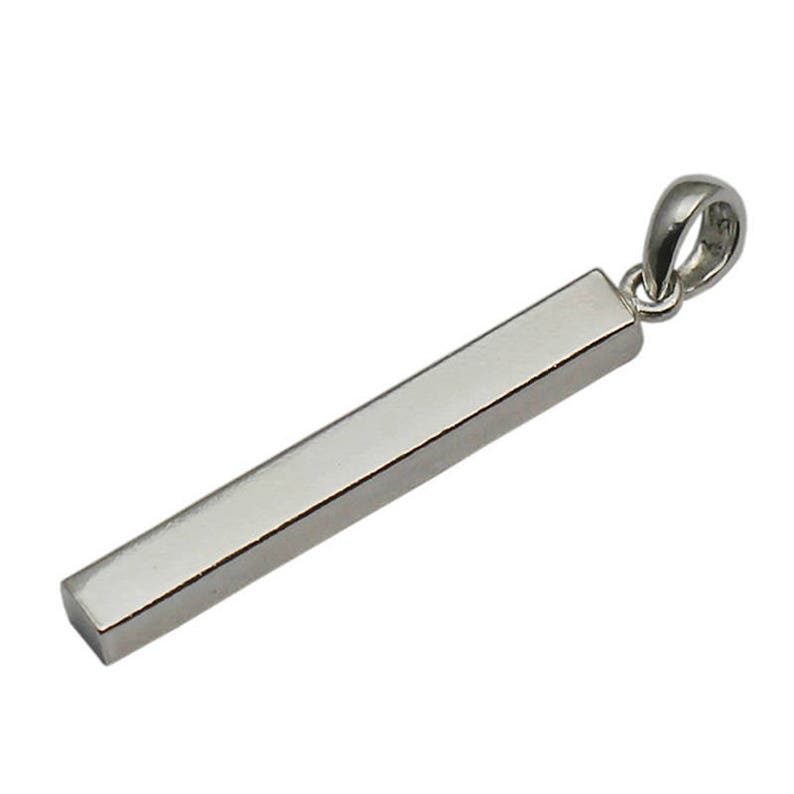Long Bar Necklace 925 Sterling Silver Handmade Pendant 4 Sided Long Bar Stick Bridesmaid Gift ID 34505