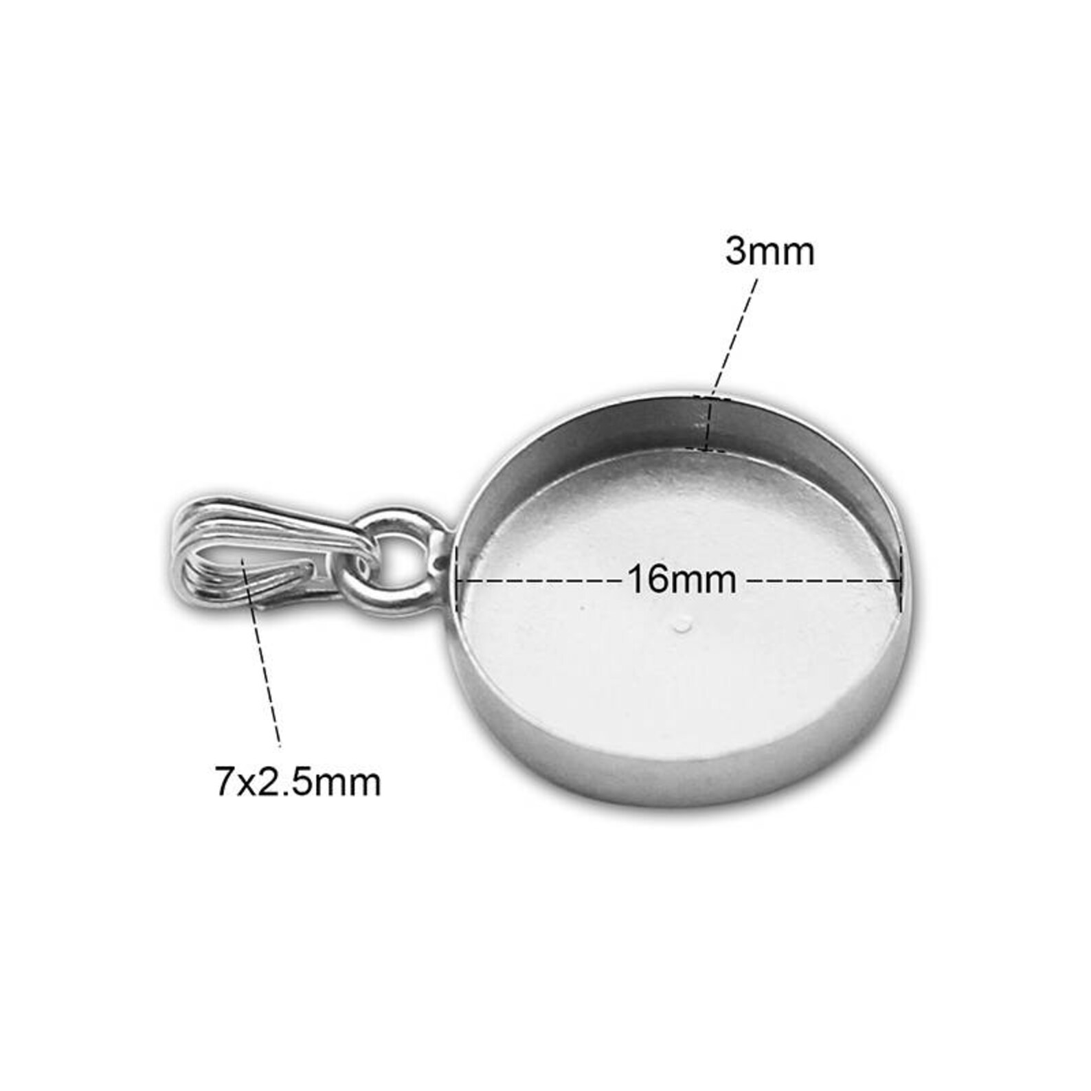 Solid 925 Sterling Silver Pendant Tray Round Pendant Blank Fit Etsy