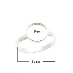 Solider Sterling Silver 925 Bezel Cup on Ring Base round  8mm nice for your ring making Stock Item