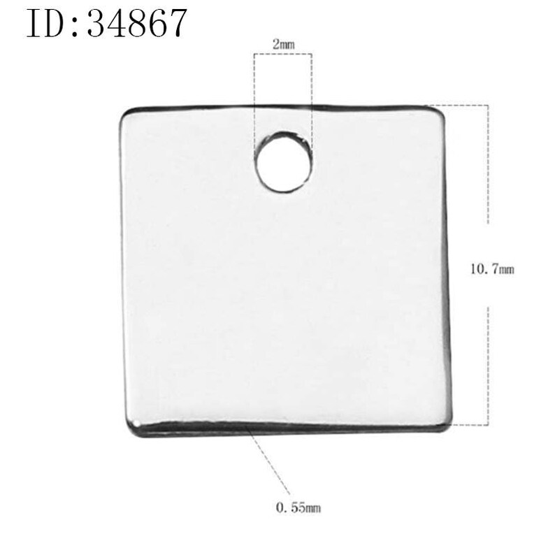 925 Sterling Silver Stamping Blanks Square Tag Square Blank Etsy