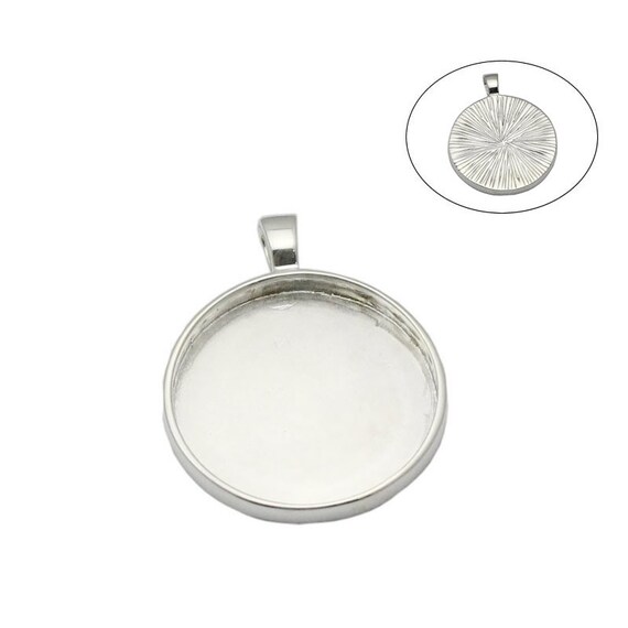 5 X Redondas de cabujón Colgante de plata plateado ajuste ajusta 20mm Vidrio, n.7