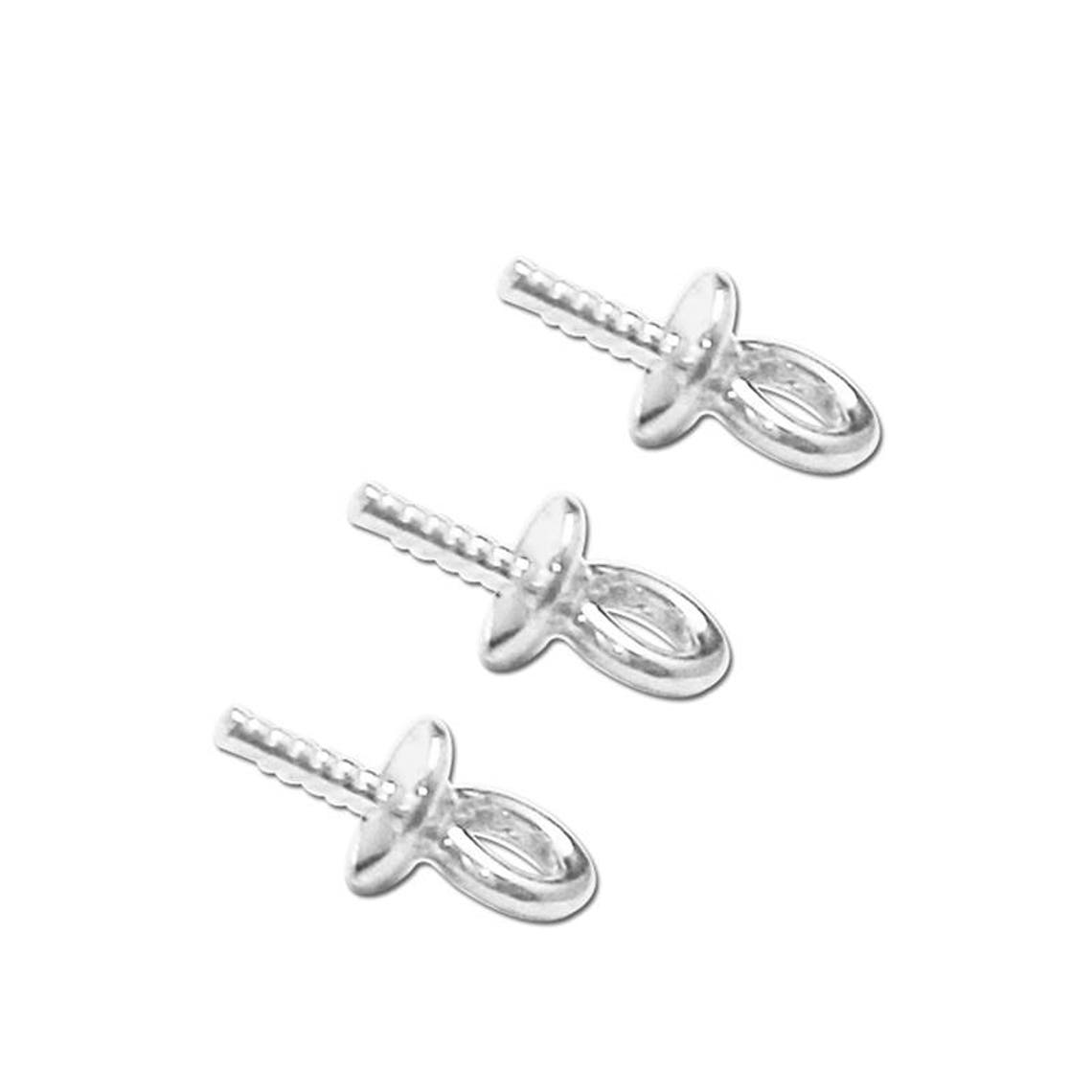 925 Sterling Silver DIY Eye Pin Peg Bail Pearl Cap Pendant Connectors