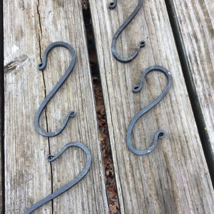 One handforged iron S hook plant hanger