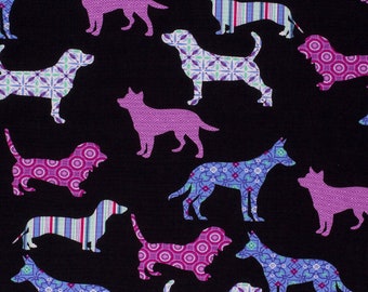 1//2 Yard X 44 Pink /& Blue Dachshund Dogs on Black Cotton Fabric 1//2 Yard Great for Quilting, Sewing, Craft Projects, Quilt, Throw Pillows, Dog Bandana /& More