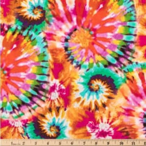 Tie Tye Dye Rainbow Gay Pride Starburst Fleece Fabric 60 wide, sold BTY