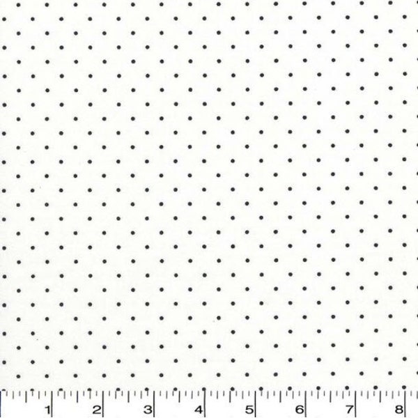 Swiss Black Dots on White 100% Quilting Cotton Fabric - Quilters Showcase