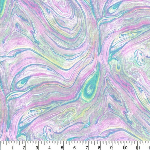 Pastel Oil Slick 100% Cotton Fabric Easter Colors