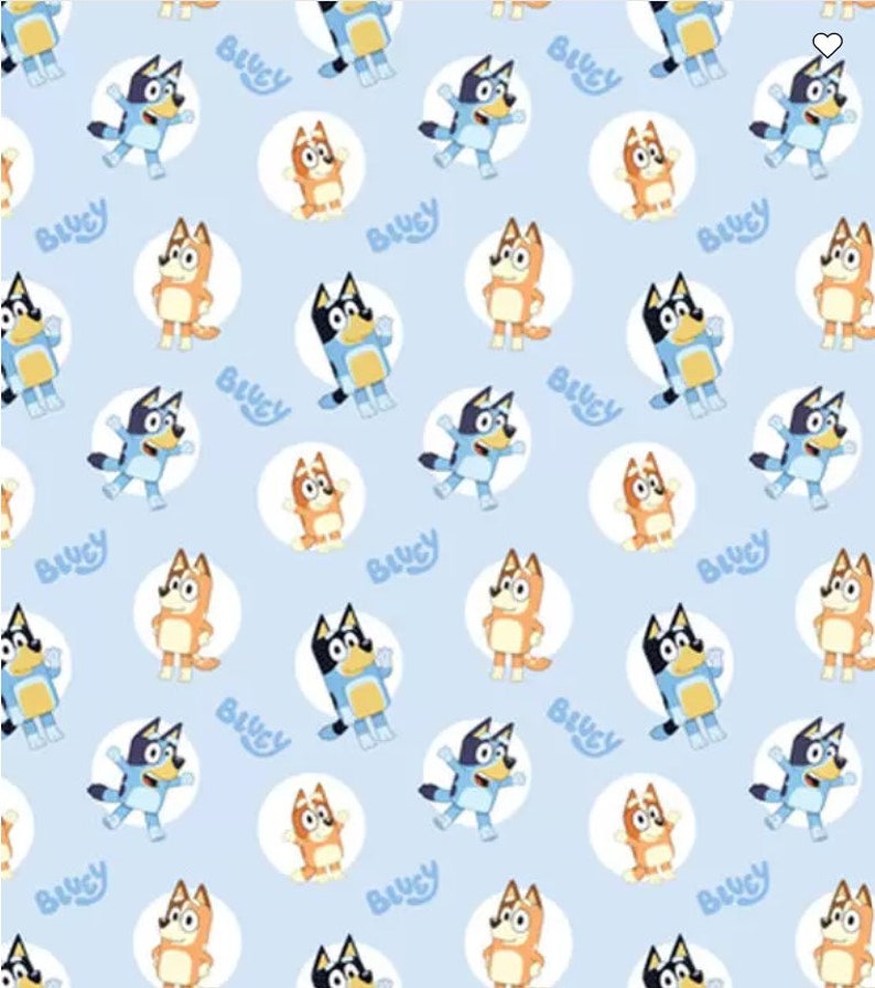 Bluey & Bingo 100 Cotton Quilting Fabric by the Yard Etsy