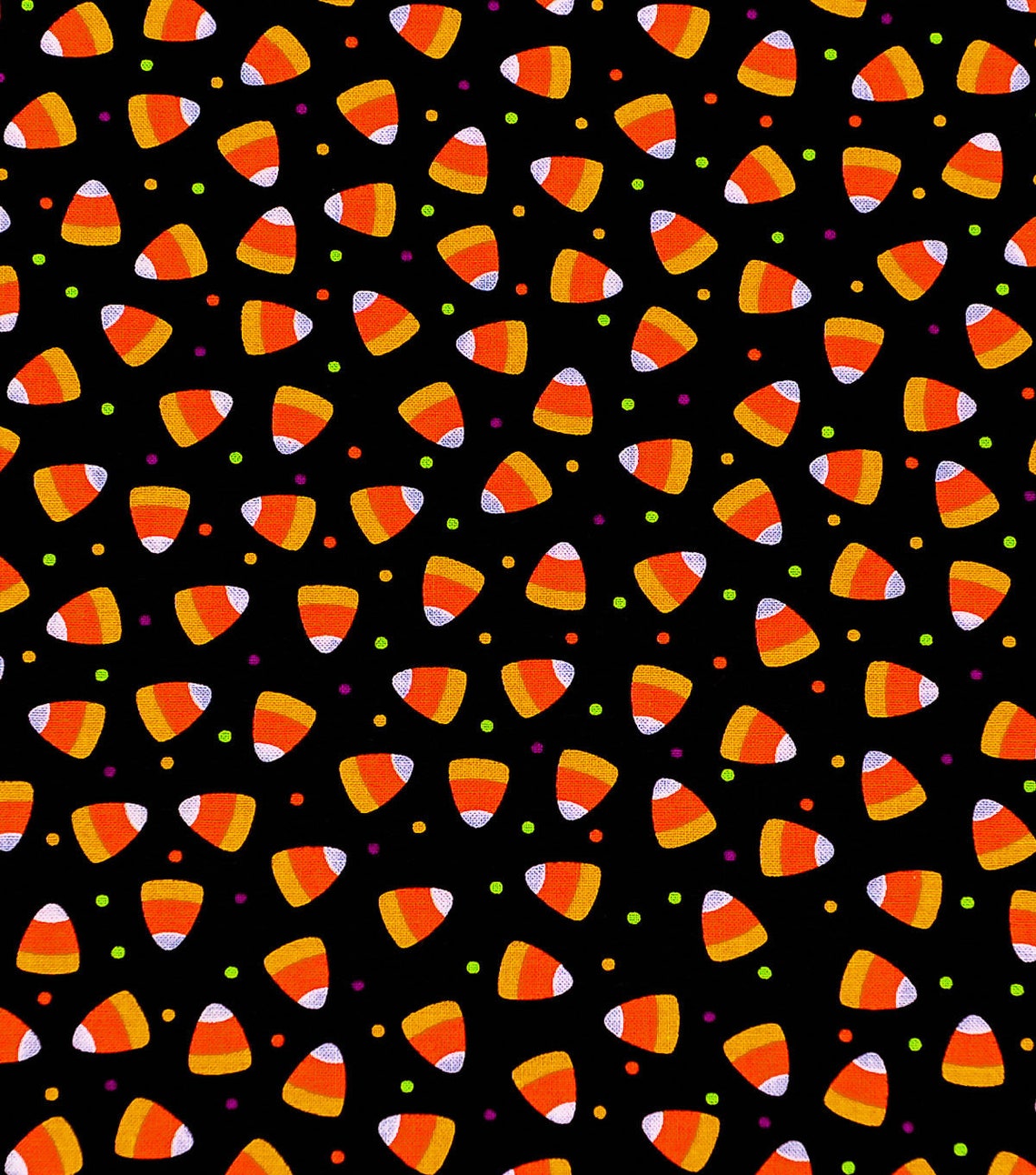 Candy Corn Dots on Black 100 Cotton Fabric Halloween Candy Etsy