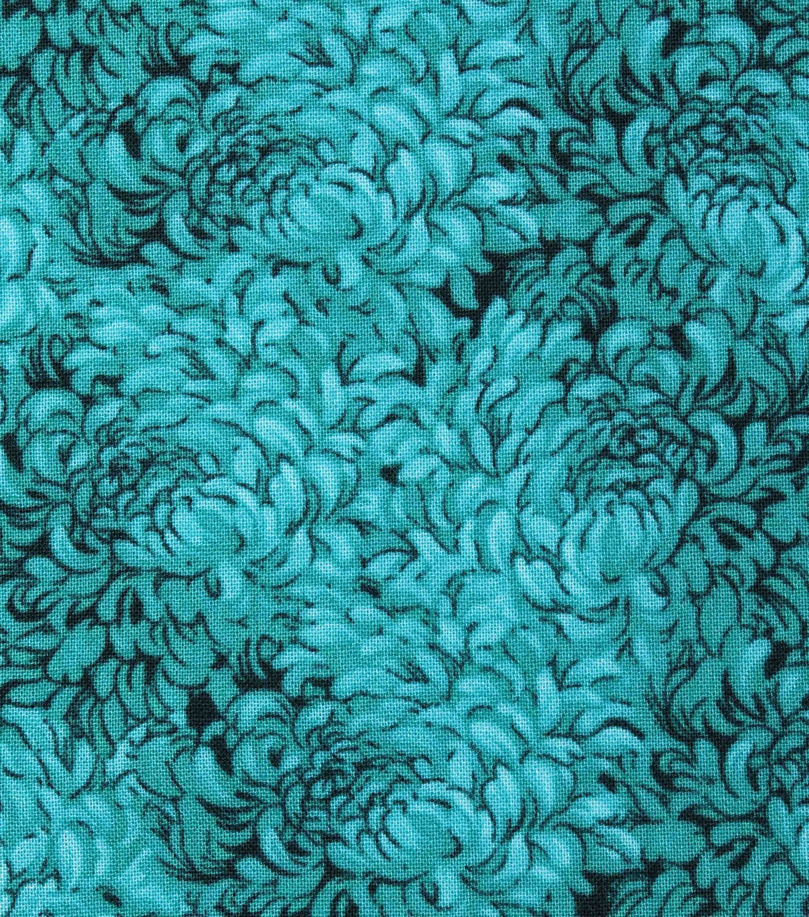 Teal Petals Packed 100 Cotton Fabric Blender by the Yard Etsy UK