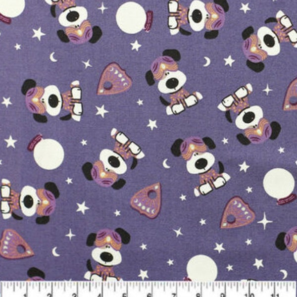I Woof You Dog Fortune Teller Halloween Ouija 100% Cotton Fabric By The Yard Costume